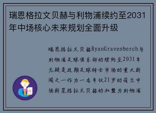 瑞恩格拉文贝赫与利物浦续约至2031年中场核心未来规划全面升级 瑞恩格拉文贝赫与利物浦续约至2031年中场核心未来规划全面升级